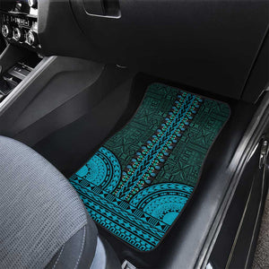 Teal Dashiki and Tapa Pattern Car Mats Africa-Polynesia Together Culture