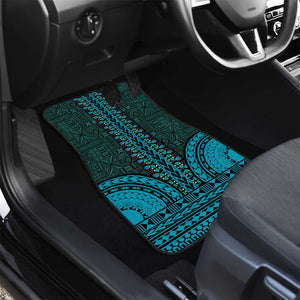 Teal Dashiki and Tapa Pattern Car Mats Africa-Polynesia Together Culture