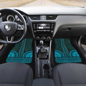 Teal Dashiki and Tapa Pattern Car Mats Africa-Polynesia Together Culture