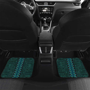 Teal Dashiki and Tapa Pattern Car Mats Africa-Polynesia Together Culture