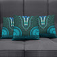 Teal Dashiki and Tapa Pattern Pillow Cover Africa-Polynesia Together Culture