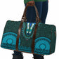 Teal Dashiki and Tapa Pattern Travel Bag Africa-Polynesia Together Culture
