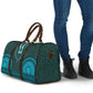 Teal Dashiki and Tapa Pattern Travel Bag Africa-Polynesia Together Culture