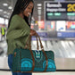 Teal Dashiki and Tapa Pattern Travel Bag Africa-Polynesia Together Culture