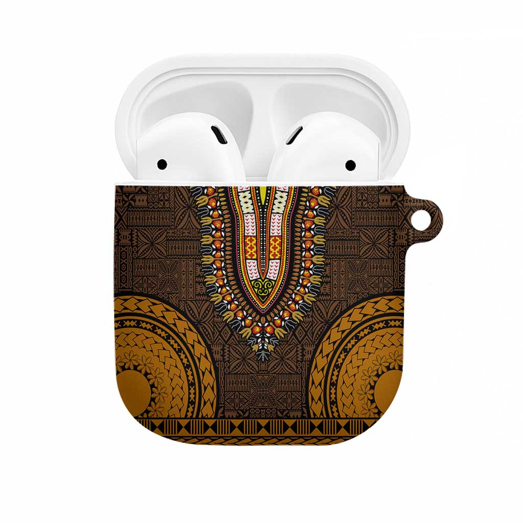 Gold Dashiki and Tapa Pattern AirPods Case Africa-Polynesia Together Culture