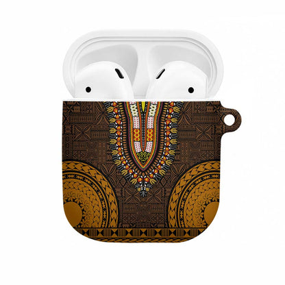 Gold Dashiki and Tapa Pattern AirPods Case Africa-Polynesia Together Culture