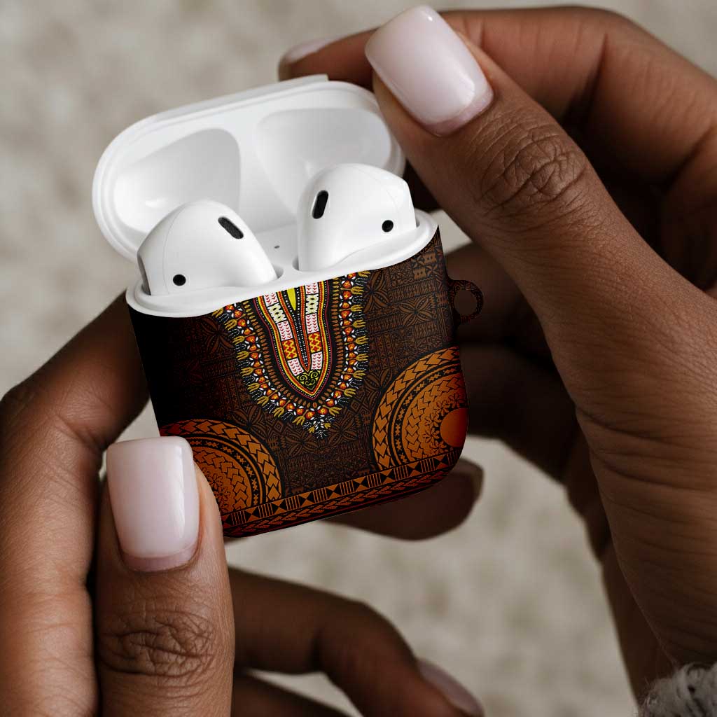 Gold Dashiki and Tapa Pattern AirPods Case Africa-Polynesia Together Culture