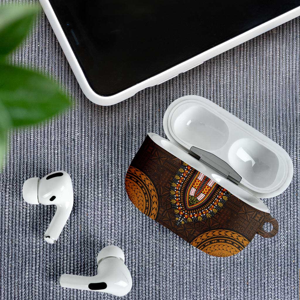 Gold Dashiki and Tapa Pattern AirPods Case Africa-Polynesia Together Culture