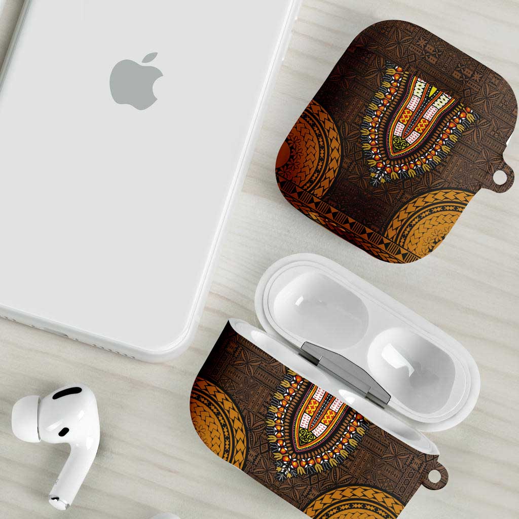 Gold Dashiki and Tapa Pattern AirPods Case Africa-Polynesia Together Culture