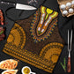 Gold Dashiki and Tapa Pattern Apron Africa-Polynesia Together Culture