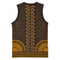Gold Dashiki and Tapa Pattern Basketball Jersey Africa-Polynesia Together Culture LT9