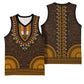 Gold Dashiki and Tapa Pattern Basketball Jersey Africa-Polynesia Together Culture LT9
