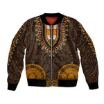Gold Dashiki and Tapa Pattern Bomber Jacket Africa-Polynesia Together Culture