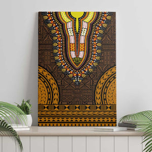 Gold Dashiki and Tapa Pattern Canvas Wall Art Africa-Polynesia Together Culture