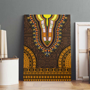 Gold Dashiki and Tapa Pattern Canvas Wall Art Africa-Polynesia Together Culture