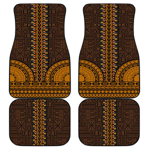 Gold Dashiki and Tapa Pattern Car Mats Africa-Polynesia Together Culture