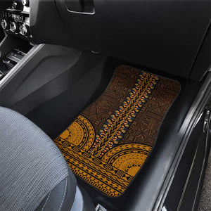 Gold Dashiki and Tapa Pattern Car Mats Africa-Polynesia Together Culture