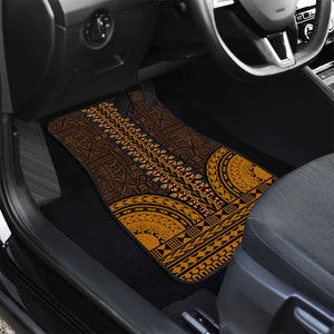 Gold Dashiki and Tapa Pattern Car Mats Africa-Polynesia Together Culture