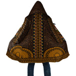 Gold Dashiki and Tapa Pattern Cloak Africa-Polynesia Together Culture