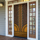 Gold Dashiki and Tapa Pattern Door Cover Africa-Polynesia Together Culture