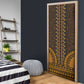 Gold Dashiki and Tapa Pattern Door Cover Africa-Polynesia Together Culture