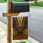 Gold Dashiki and Tapa Pattern Garden Flag Africa-Polynesia Together Culture