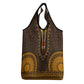 Gold Dashiki and Tapa Pattern Grocery Bag Africa-Polynesia Together Culture