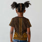 Gold Dashiki and Tapa Pattern Kid T shirt Africa-Polynesia Together Culture