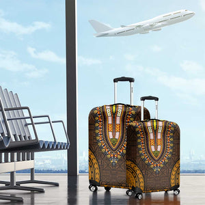 Gold Dashiki and Tapa Pattern Luggage Cover Africa-Polynesia Together Culture