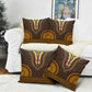 Gold Dashiki and Tapa Pattern Pillow Cover Africa-Polynesia Together Culture