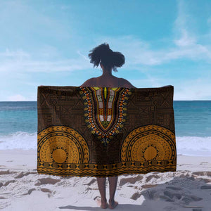 Gold Dashiki and Tapa Pattern Sarong Africa-Polynesia Together Culture