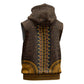 Gold Dashiki and Tapa Pattern Sleeveless Zip Hoodie Africa-Polynesia Together Culture - African Pride
