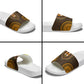 Gold Dashiki and Tapa Pattern Slide Sandals Africa-Polynesia Together Culture