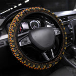 Gold Dashiki and Tapa Pattern Steering Wheel Cover Africa-Polynesia Together Culture