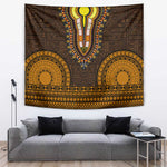 Gold Dashiki and Tapa Pattern Tapestry Africa-Polynesia Together Culture