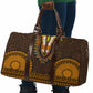 Gold Dashiki and Tapa Pattern Travel Bag Africa-Polynesia Together Culture