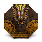 Gold Dashiki and Tapa Pattern Umbrella Africa-Polynesia Together Culture