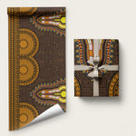 Gold Dashiki and Tapa Pattern Wrapping Paper Africa and Polynesia Together Culture - African Pride