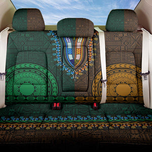 Green-gold Dashiki and Tapa Pattern Back Car Seat Cover Africa-Polynesia Together Culture