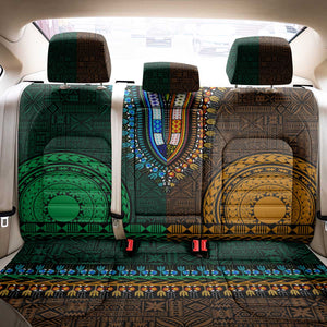 Green-gold Dashiki and Tapa Pattern Back Car Seat Cover Africa-Polynesia Together Culture