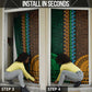 Green-gold Dashiki and Tapa Pattern Door Cover Africa-Polynesia Together Culture