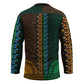 Green-gold Dashiki and Tapa Pattern Hockey Jersey Africa-Polynesia Together Culture