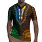 Green-gold Dashiki and Tapa Pattern Rugby Jersey Africa-Polynesia Together Culture