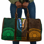 Green-gold Dashiki and Tapa Pattern Travel Bag Africa-Polynesia Together Culture