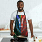 Green-red Dashiki and Tapa Pattern Apron Africa-Polynesia Together Culture