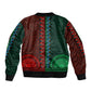 Green-red Dashiki and Tapa Pattern Bomber Jacket Africa-Polynesia Together Culture