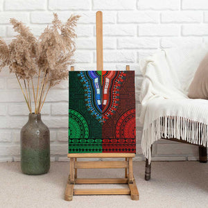 Green-red Dashiki and Tapa Pattern Canvas Wall Art Africa-Polynesia Together Culture