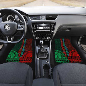 Green-red Dashiki and Tapa Pattern Car Mats Africa-Polynesia Together Culture