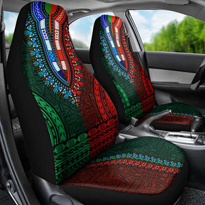 Green-red Dashiki and Tapa Pattern Car Seat Cover Africa-Polynesia Together Culture