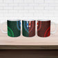 Green-red Dashiki and Tapa Pattern Ceramic Mug Africa-Polynesia Together Culture
